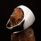 Perfectly crafted Men's Sailor Ring Big Anchor red - Sterling Silver - BikeRing4u