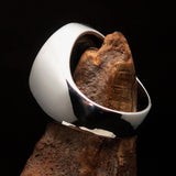 Perfectly crafted Men's Sailor Ring Big Anchor red - Sterling Silver - BikeRing4u