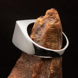 Perfectly crafted Men's red Naval Cannon Ring - Sterling Silver - BikeRing4u