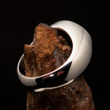 Perfectly crafted Men's Ring Celtic Birgit's Cross Red - Sterling Silver - BikeRing4u