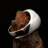 Sterling Silver Men's Ring Marihuana Cannabis Leaf in Red - BikeRing4u