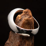 Sterling Silver Men's Ring Marihuana Cannabis Leaf in Red - BikeRing4u