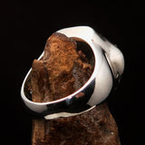 Perfectly crafted Men's grinning Frog Ring - shiny Sterling Silver - BikeRing4u