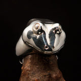 Perfectly crafted Men's grinning Frog Ring - shiny Sterling Silver - BikeRing4u