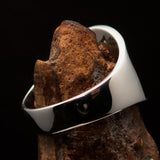 Excellent crafted Men's blue Greek Letter PI Ring - Sterling Silver - BikeRing4u