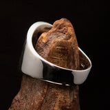 Excellent crafted Men's Claddagh Ring blue winged heart Star Moon - Sterling Silver - BikeRing4u