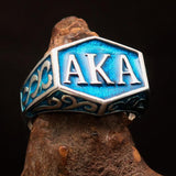 Perfectly crafted " as known as" Synonym Men's Ring blue AKA - Sterling Silver - BikeRing4u