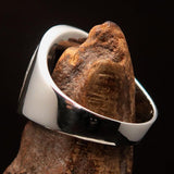 Excellent crafted ancient Celtic Birgit's Cross Ring - Mirror Polished Sterling Silver - BikeRing4u