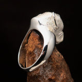 Perfectly crafted Men's Boxer Dog Ring - shiny Sterling Silver - BikeRing4u