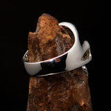 Excellent crafted Men's Devil Skull Ring 666 on Forehead - Sterling Silver - BikeRing4u