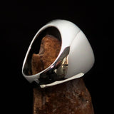 Excellent crafted Men's Russian Eagle Seal Ring - Sterling Silver - BikeRing4u