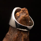 Excellent crafted ancient Men's Twin Head Eagle Ring Red - Sterling Silver - BikeRing4u