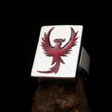 Excellent crafted Men's Ring Red Phoenix - Sterling Silver - BikeRing4u