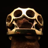 Excellent crafted Men's Brass Outlaw Biker Ring Knuckle Duster - BikeRing4u