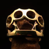 Excellent crafted Men's Brass Outlaw Biker Ring Knuckle Duster - BikeRing4u