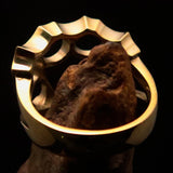 Excellent crafted Men's Brass Outlaw Biker Ring Knuckle Duster - BikeRing4u