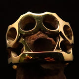 Excellent crafted Men's Brass Outlaw Biker Ring Knuckle Duster - BikeRing4u