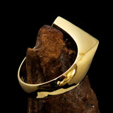 Excellent crafted Men's Royal Blue Fleur de Lis Cross Ring - solid Brass - BikeRing4u