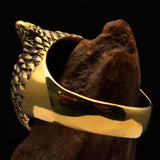 Excellent crafted Men's Brass Night Bird Ring Owl Head - BikeRing4u