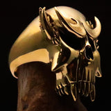 Excellent crafted Men's Brass Warlord Biker Ring Vampire Skull - BikeRing4u