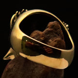 Excellent crafted Men's Brass Warlord Biker Ring Vampire Skull - BikeRing4u