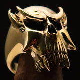 Excellent crafted Men's Brass Warlord Biker Ring Vampire Skull - BikeRing4u