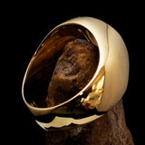 Excellent crafted Men's Pinky Ring Black Star of David - Solid Brass - BikeRing4u