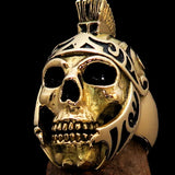Excellent crafted Men's Skull Biker Ring Roman Centurion - Solid Brass - BikeRing4u