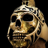 Excellent crafted Men's Skull Biker Ring Roman Centurion - Solid Brass - BikeRing4u