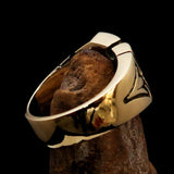 Excellent Crafted Men's Fleur de Lis Ring - solid Brass - BikeRing4u