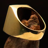 Brass Men's Zodiac Ring Capricorn in Green - BikeRing4u