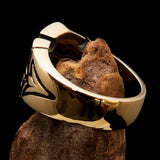 Excellent Crafted Men's Fleur de Lis Ring - solid Brass - BikeRing4u