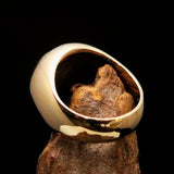 Perfectly crafted domed Men's Zodiac Cancer Ring Red - Solid Brass - BikeRing4u