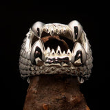 Excellent crafted shiny Men's Sterling Silver Ring Zombie Denture - BikeRing4u