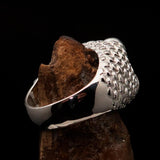 Excellent crafted shiny Men's Sterling Silver Ring Zombie Denture - BikeRing4u