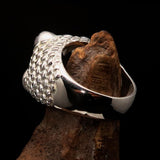 Excellent crafted shiny Men's Sterling Silver Ring Zombie Denture - BikeRing4u