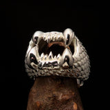 Excellent crafted shiny Men's Sterling Silver Ring Zombie Denture - BikeRing4u