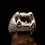 Excellent crafted shiny Men's Sterling Silver Ring Zombie Denture - BikeRing4u