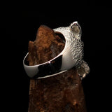 Excellent crafted shiny Men's Sterling Silver Werewolf Ring - BikeRing4u