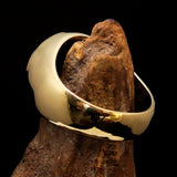 Excellent crafted Men's Biker Ring red Hebrew Skull - Solid Brass - BikeRing4u