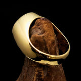 Excellent crafted Men's red Radioactive Skull Ring - Solid Brass - BikeRing4u