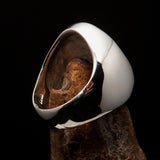 Excellent crafted Men's Aquarius Ring Black Zodiac - Sterling Silver - BikeRing4u