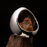 Excellent crafted Men's Aquarius Ring Black Zodiac - Sterling Silver - BikeRing4u