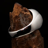 Excellent crafted Men's Winter Ring Black Snowflake - Sterling Silver - BikeRing4u
