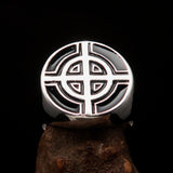 Perfectly crafted Men's Biker Ring Celtic Cross Black - Sterling Silver - BikeRing4u