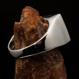Perfectly crafted Men's rectangle Flag Ring Cambodia - Sterling Silver - BikeRing4u