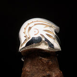 Excellent crafted Men's Roman Centurion Ring - shiny Sterling Silver - BikeRing4u