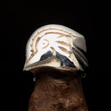 Excellent crafted Men's Roman Centurion Ring - shiny Sterling Silver - BikeRing4u