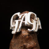 Excellent Crafted Mad Men's Sterling Silver Gaga Ring - BikeRing4u