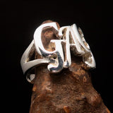 Excellent Crafted Mad Men's Sterling Silver Gaga Ring - BikeRing4u